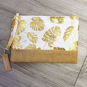 Tropical canvas Zipper travel pouch